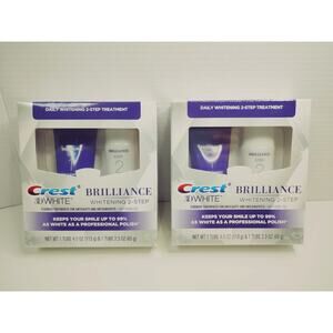2 packs Crest 3D White Brilliance White 2-Step Kit Mint Enamel Safe 4.0oz 2.3oz